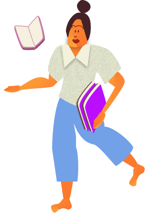 Woman with books
