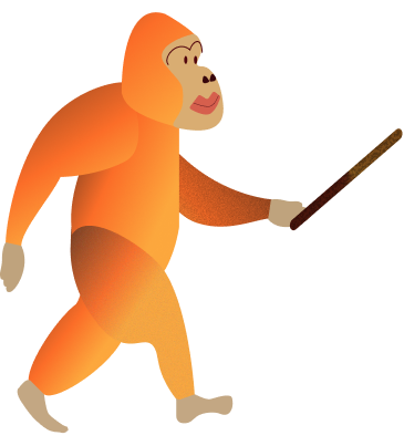 Chimp using a tool